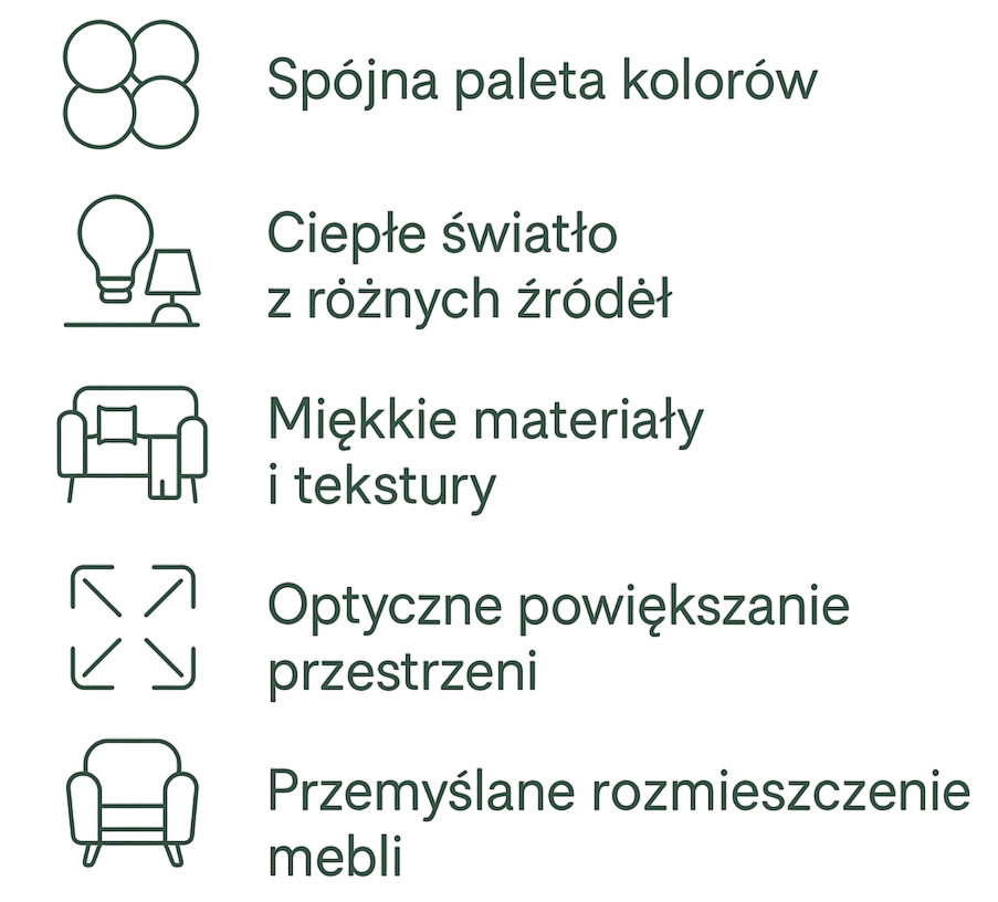 przytulny salon krok po kroku